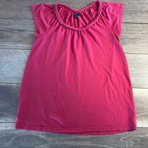 Gap Red Braided Crew Neck Tee Shirt Size Small